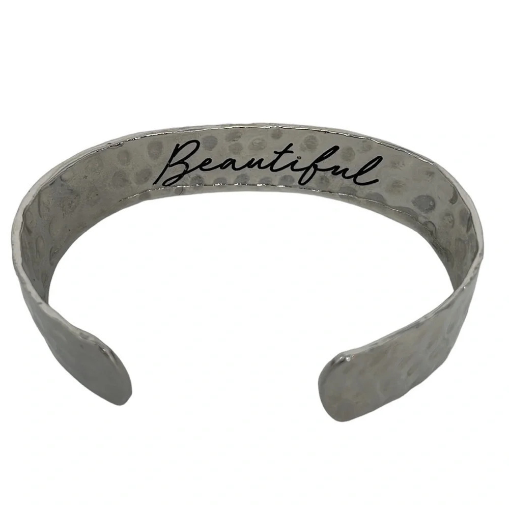 Hammered Silver Plated BEAUTIFUL Cuff Bracelet